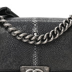 Galuchat Stingray Small Boy Flap Black