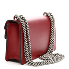 Dollar Calfskin Enamel Dionysus Shoulder Bag Hibiscus Red Electric Blue