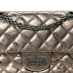 Aged Calfskin Quilted 2.55 Reissue Mini Flap Dark Silver