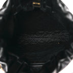 Shiny Calfskin Quilted Chanel 22 Backpack Black