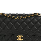 Caviar Quilted Medium Double Flap Black