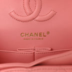 Caviar Quilted Small Double Flap Light Pink