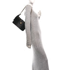 Washed Denim Quilted Mini Chanel 25 Handbag Black