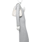 Ancora Calfskin Web Small Jackie Shoulder Bag Light Grey