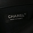 Calfskin Pleated Medium Boy Flap Black