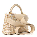 Tweed Taurillon Capucines BB Beige