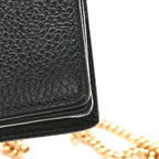 Dollar Calfskin Mini GG Marmont Chain Wallet Black