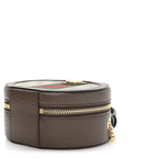GG Supreme Monogram Top Handle Web Mini Ophidia Round Shoulder Bag Brown