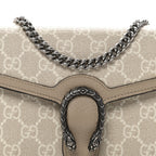 GG Supreme Monogram Textured Dollar Calfskin Mini Dionysus Chain Wallet Beige Mystic White Oatmeal