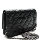 Caviar Quilted Wallet on Chain WOC Black