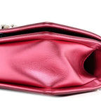 Metallic Patent Calfskin Quilted Small Boy Flap Pink