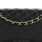 Caviar Quilted Jumbo Double Flap Black