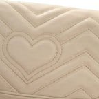 Calfskin Matelasse Super Mini GG Marmont Shoulder Bag White