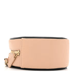 Caviar Quilted Round Filigree Crossbody Beige Black