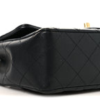 Lambskin Quilted Mini Rectangular Flap Black