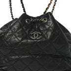 Aged Calfskin Quilted Small Gabrielle Backpack Black
