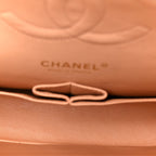 Caviar Quilted Medium Double Flap Light Pink