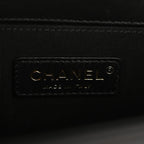 Calfskin Quilted Small Boy Flap Black