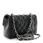 Lambskin Quilted Mini Rectangular Flap Black