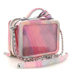 PVC Lambskin Filigree Small CC Filigree Vanity Case Pink Multicolor