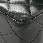 Lambskin Quilted Mini Rectangular Flap Black