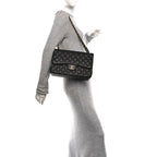 Caviar Quilted Jumbo Double Flap Black