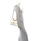 Goatskin Quilted Large Chanel 19 Flap White