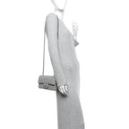 Caviar Quilted Mini Rectangular Flap Light Grey