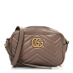 Calfskin Matelasse Mini GG Marmont Chain Shoulder Bag Porcelain Rose