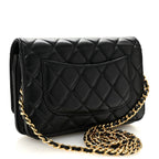 Lambskin Quilted Wallet On Chain WOC Black