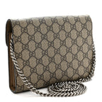 GG Supreme Monogram Mini Dionysus Chain Wallet Beige Taupe