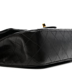 Lambskin Quilted Small Double Flap Black