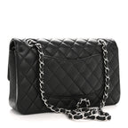 Lambskin Quilted Medium Double Flap Black