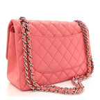 Lambskin Quilted Jumbo Double Flap Pink