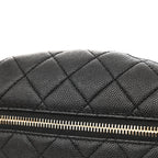 Caviar Quilted Filigree Waist Bag Black