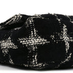 Tweed Quilted Maxi Chanel 19 Flap Black White