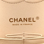 Caviar Quilted Medium Double Flap Light Beige