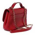 Caviar Quilted Small Business Affinity Flap Red