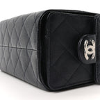 Metallic Caviar Quilted Mini Chanel 25 Handbag Dark Blue