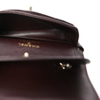 Lambskin Quilted Mini Double Flap With Hook Dark Brown