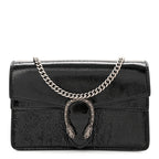 Crinkled Patent Super Mini Dionysus Shoulder Bag Black