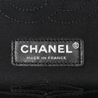 Caviar Tweed Houndstooth Quilted Medium Double Flap Black Grey