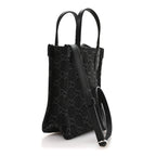 Denim GG Monogram Calfskin Mini Ophidia Tote Bag Black