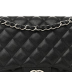 Caviar Quilted Jumbo Double Flap Black