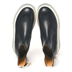 Calfskin Logo Chelsea Mens Boots 38 Black