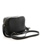 Pebbled Calfskin Small Soho Disco Bag Black