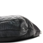 Pebbled Calfskin Medium New Jackie Shoulder Bag Black