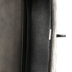 Metallic Lambskin Quilted Mini Rectangular Flap Silver