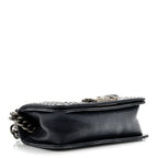 Faded Calfskin Quilted Small Studded Boy Flap Navy