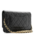 Caviar Quilted Wallet on Chain WOC Black